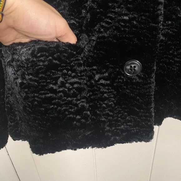 Vintage Black‎ Crushed Textured Velvet Jacket Blazer Small Goth Dark academia - Picture 3 of 14